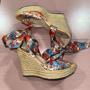 UGG Women's 9.5 Santorini Lucianna Platform Wedge Espadrille Sandals Boho Beach